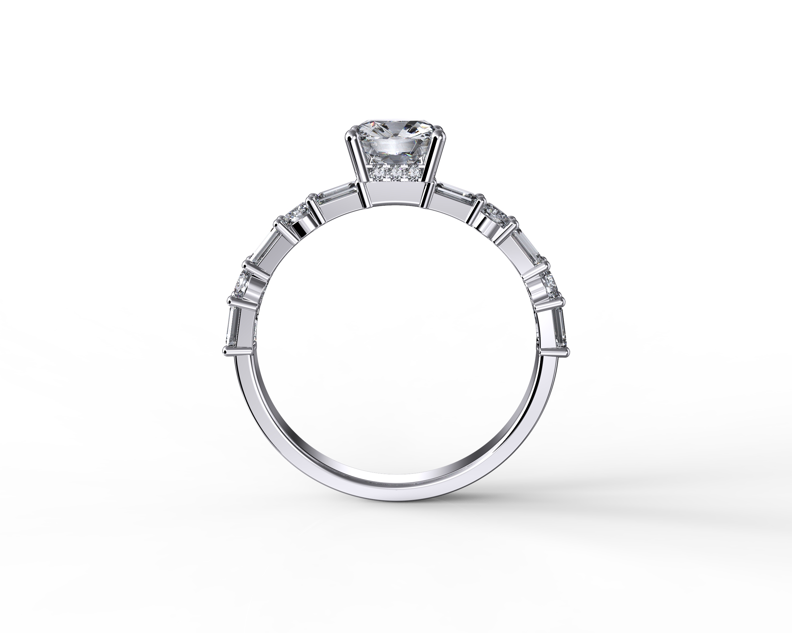 Baguette Round Diamond Ring