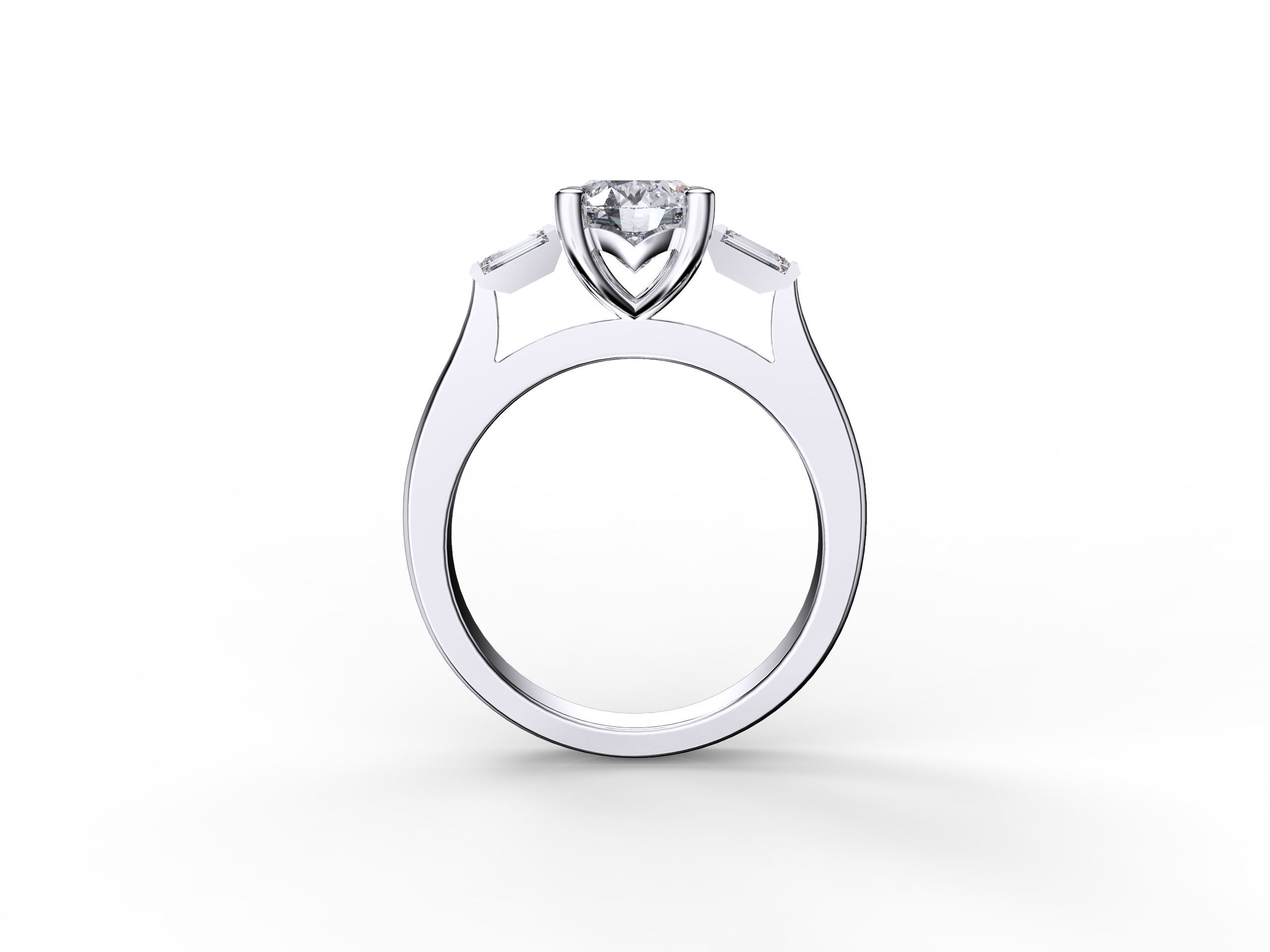 Baguette Side Diamond Ring
