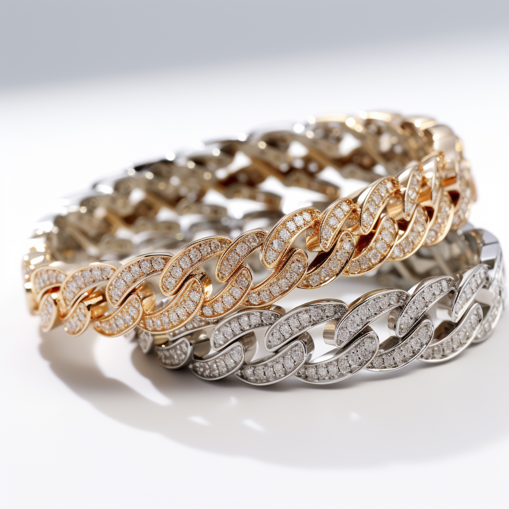 Diamond Bracelets in White and Yellow Gold