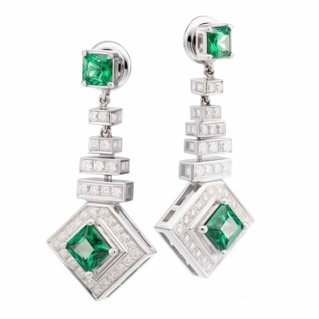 emerald tiers earrings
