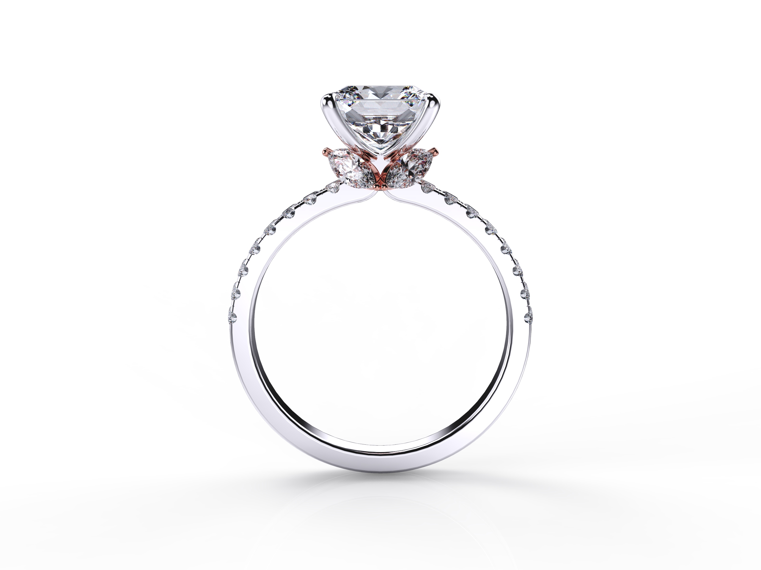Pave Square Diamond Ring