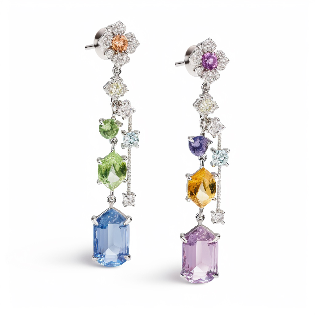 fancy sapphire designer earrings