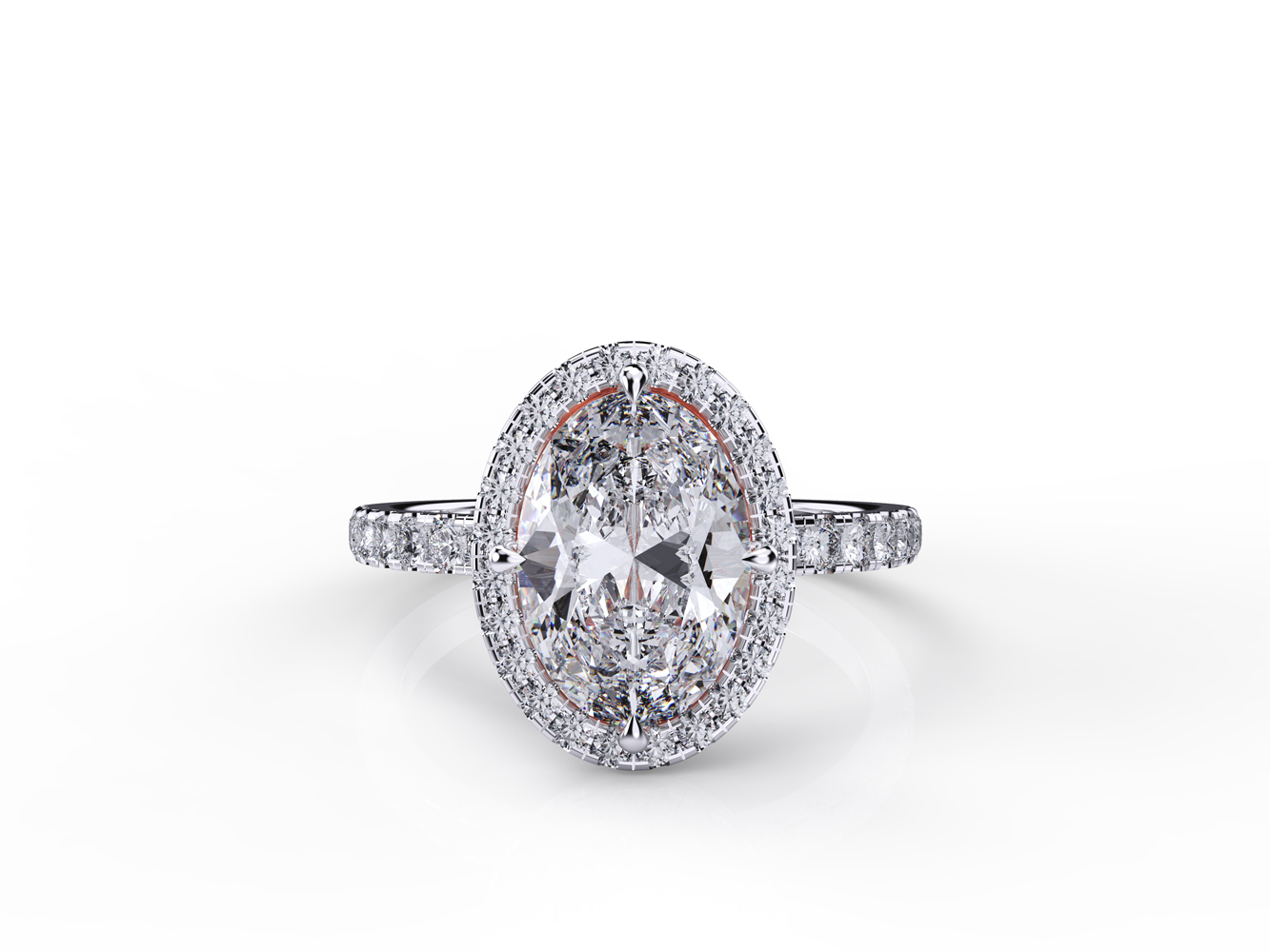 Luxury Halo Oval Diamond Ring