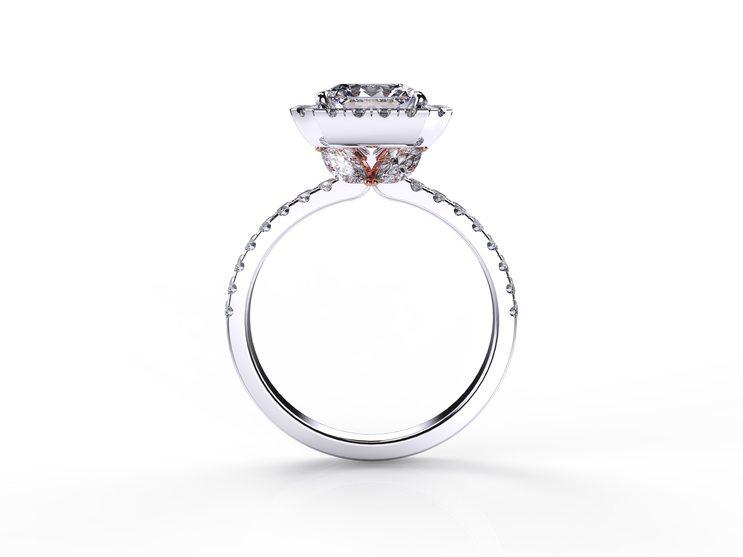 Halo Square Diamond Ring