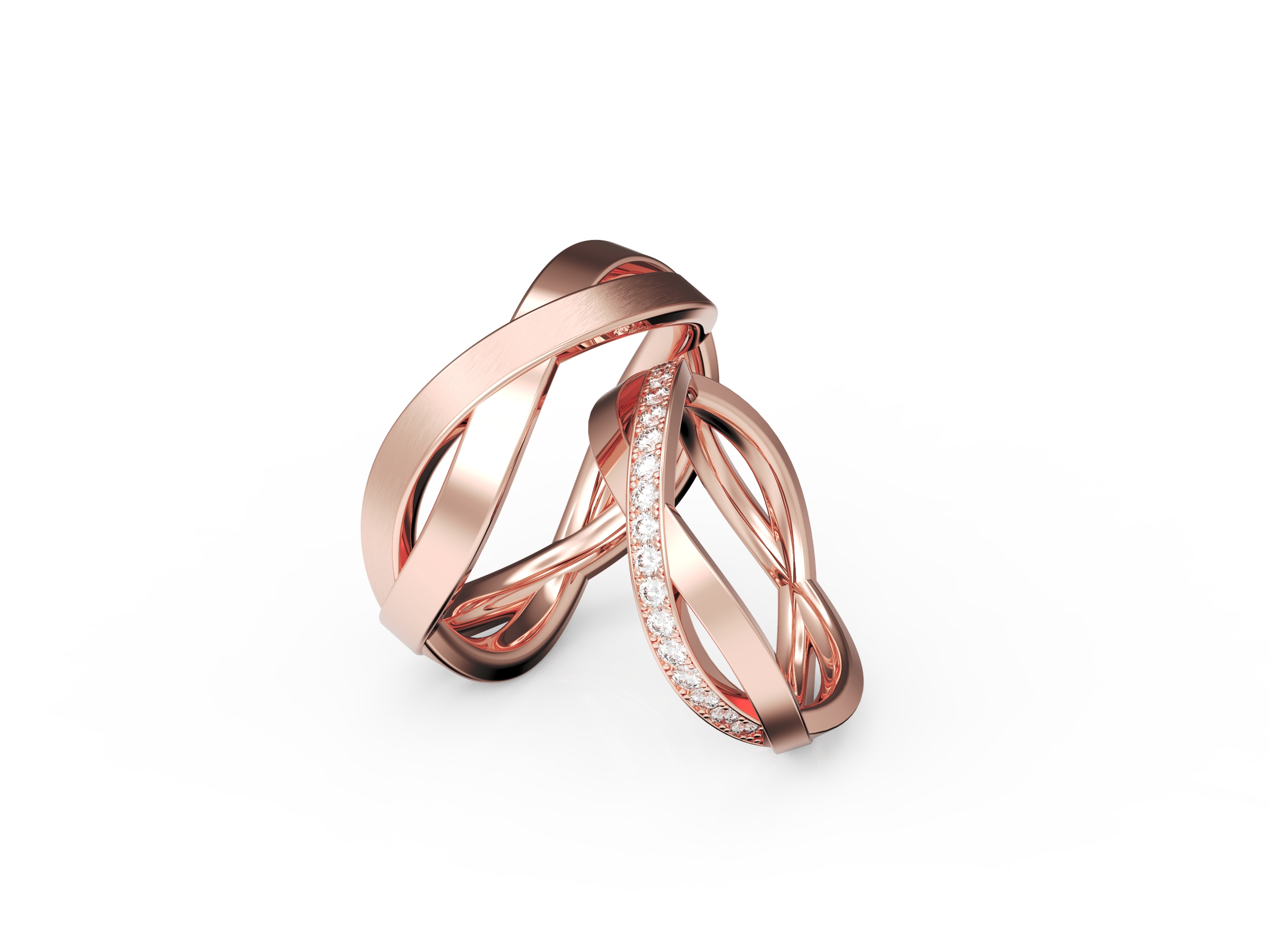 Infinity Rose Gold Wedding Bands