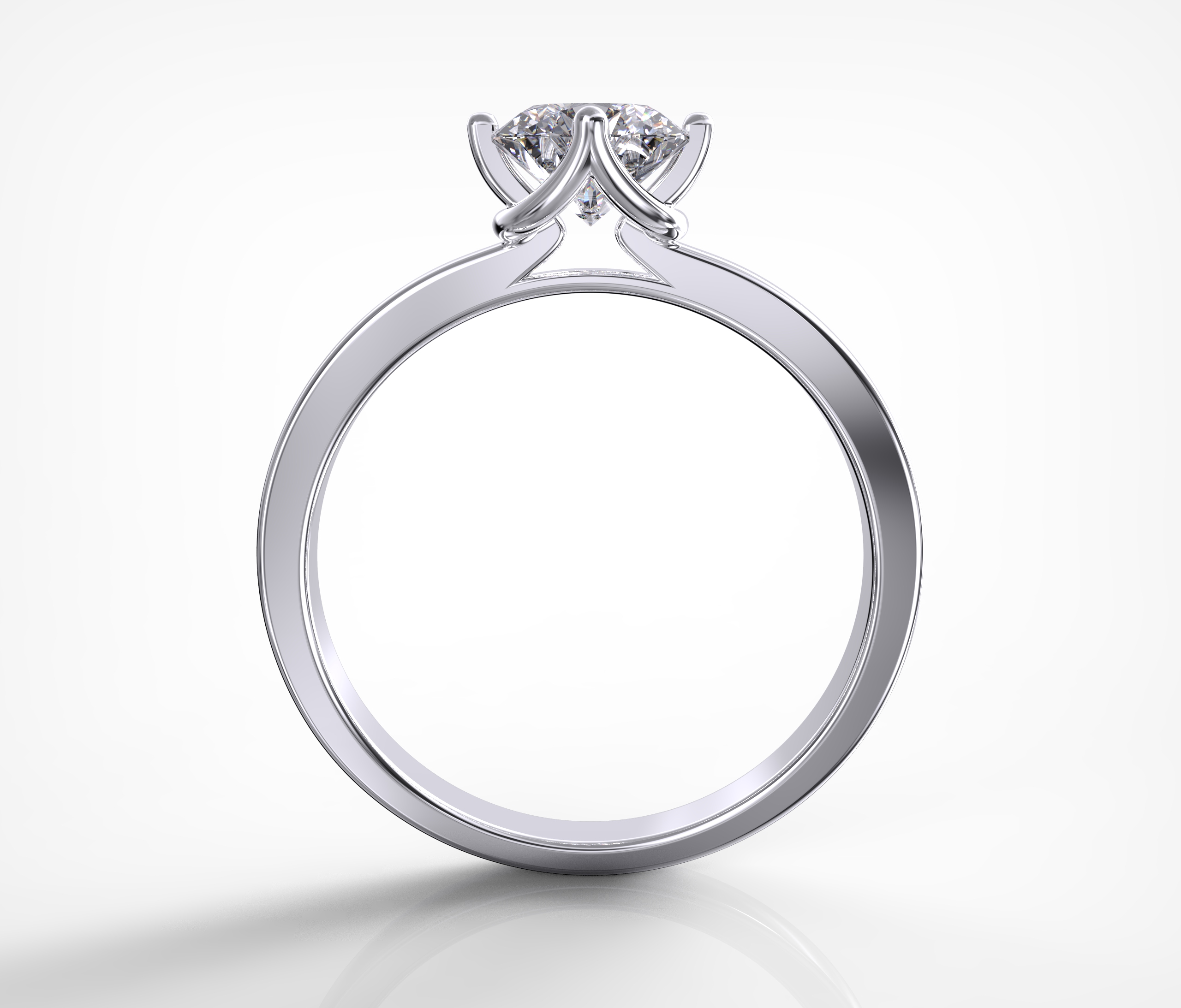 Knot 4 Prongs Solitaire Ring
