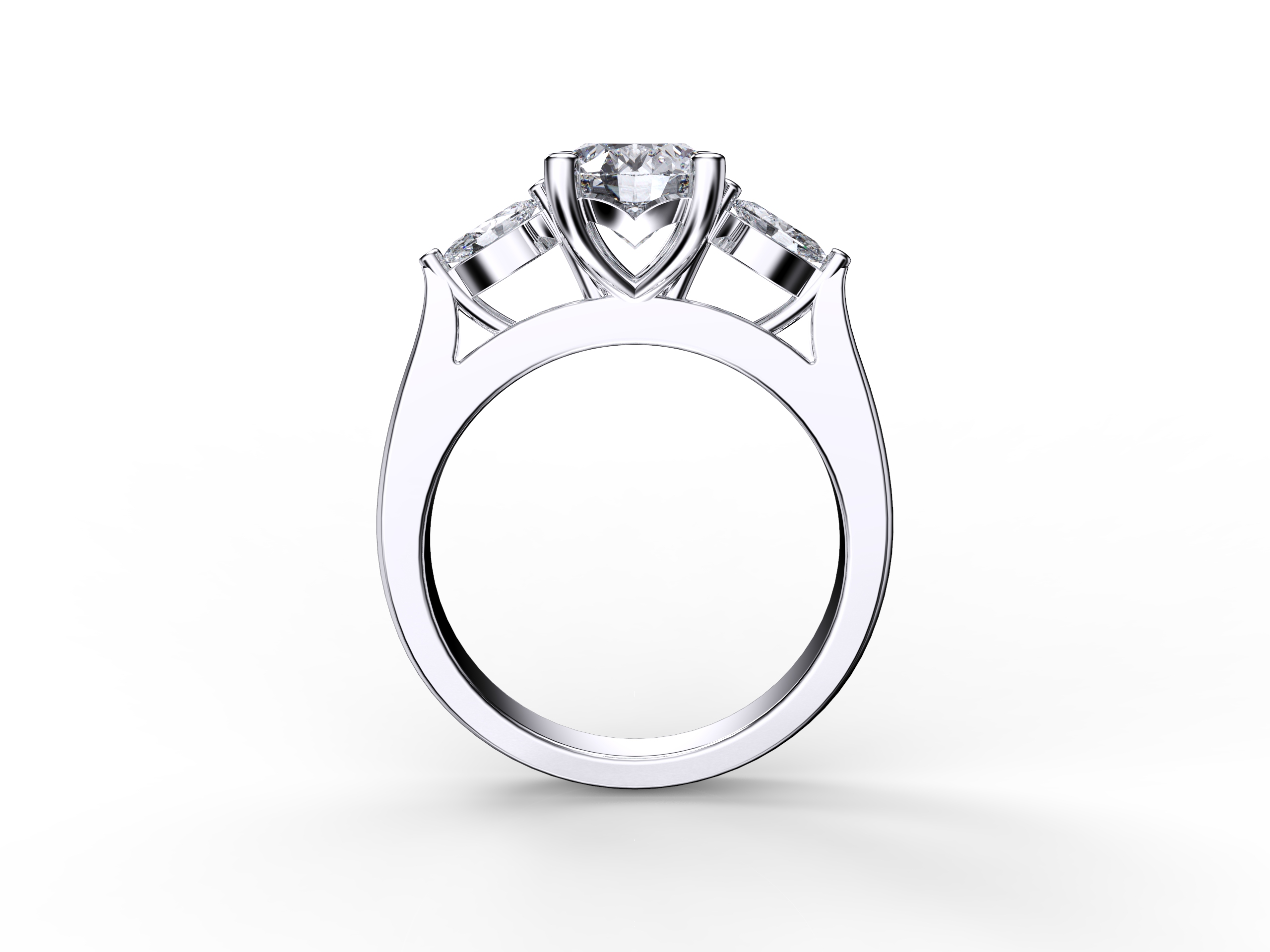 Marquisse Three Stone Diamond Ring