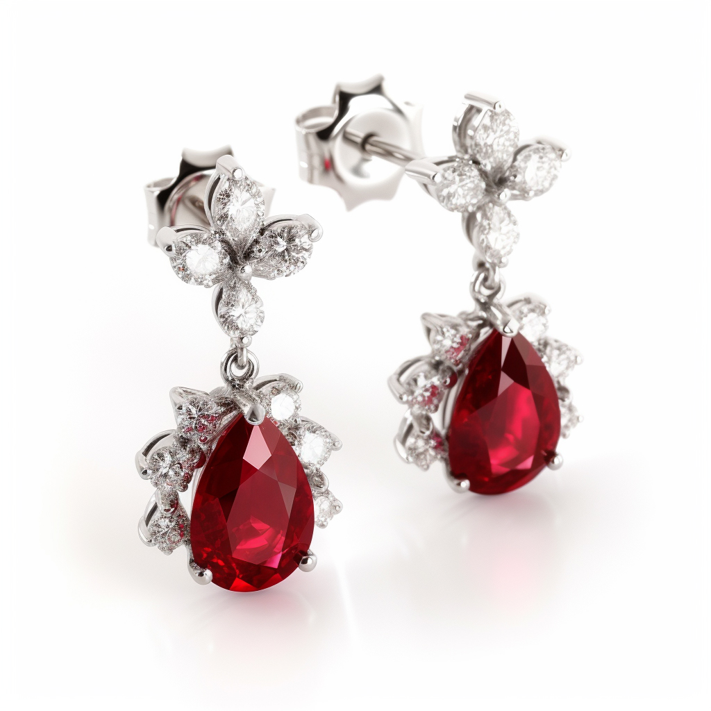 ruby drop earrings