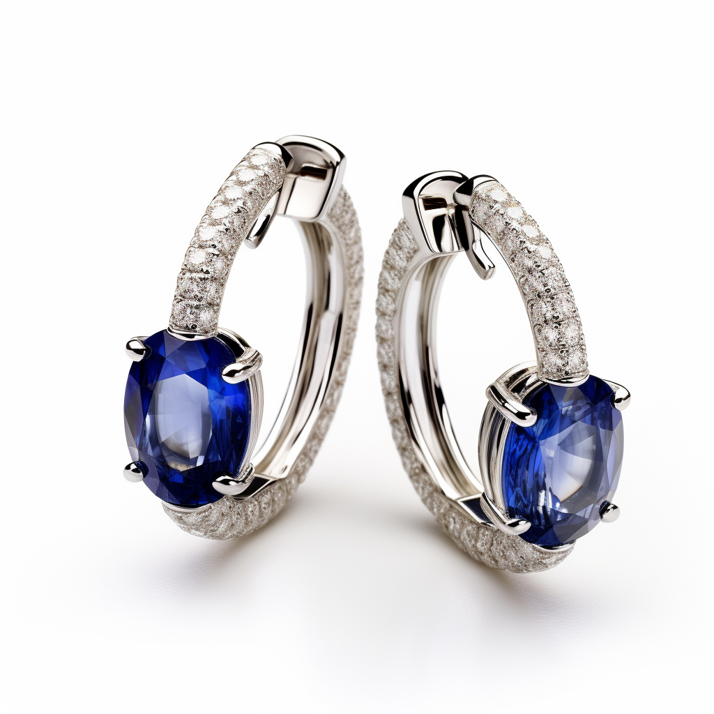 blue sapphire lope earrings