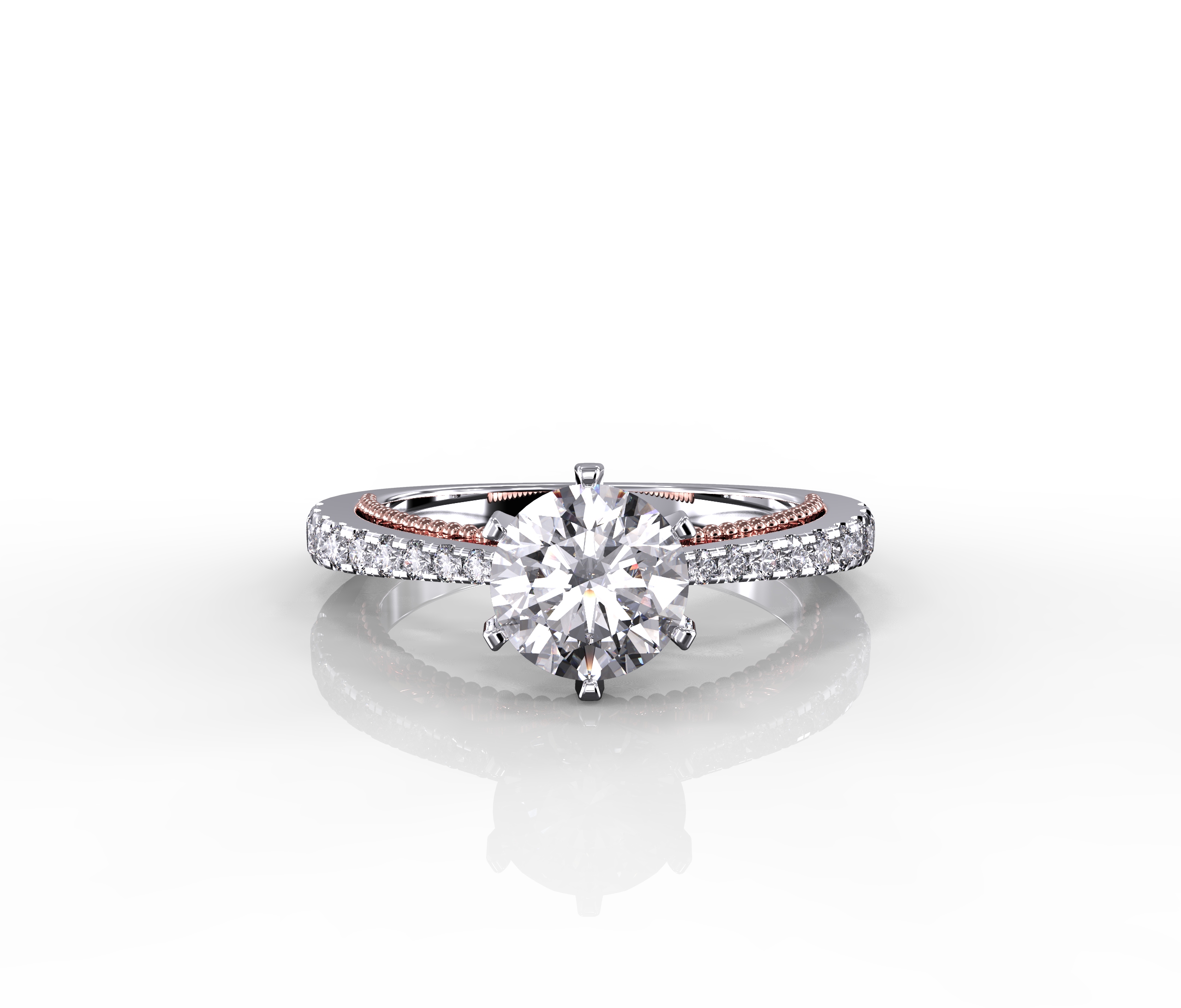 front view of Victorian Pave Diamond Ring
