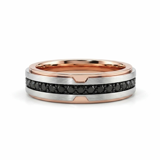 Black Diamond Dual Tone Men's Ring