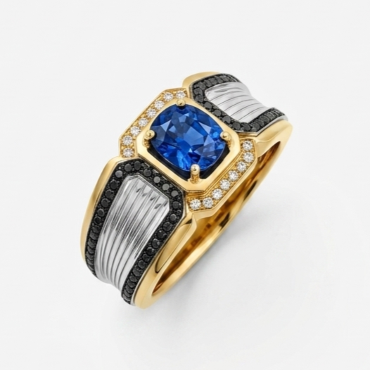 1.35ct Natural Sapphire Men's Ring