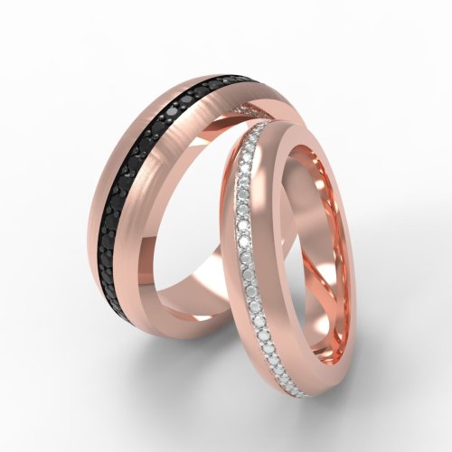 BLACK WHITE DIAMON ETERNITY WEDDING BANDS