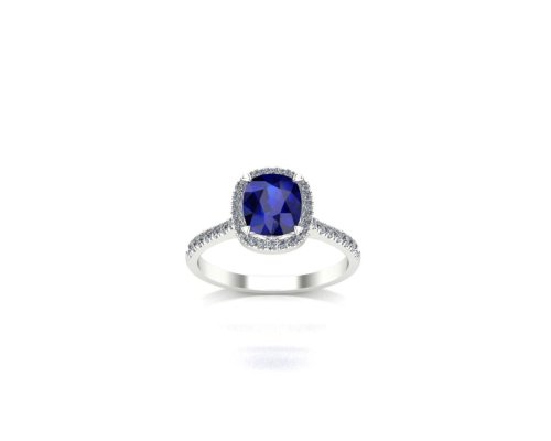 BLUE SAPPHIRE HALO RING
