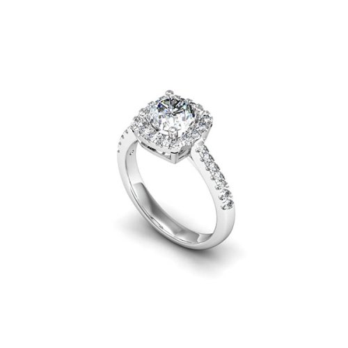 CUSHION HALO DIAMOND ENGAGEMENT RING