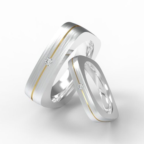 INLAY SQUARE WEDDING BANDS