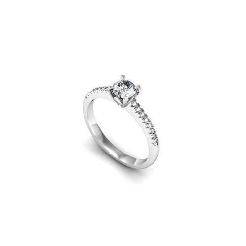 PETITE CLAW-SET SHANK DIAMOND ENGAGEMENT RING