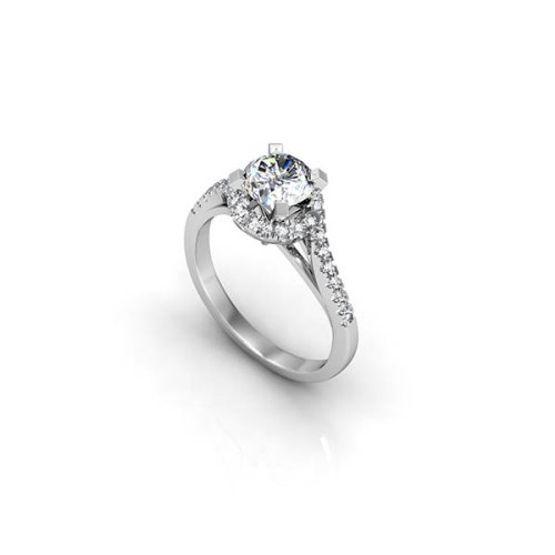 SPIRAL HALO DIAMOND ENGAGEMENT RING