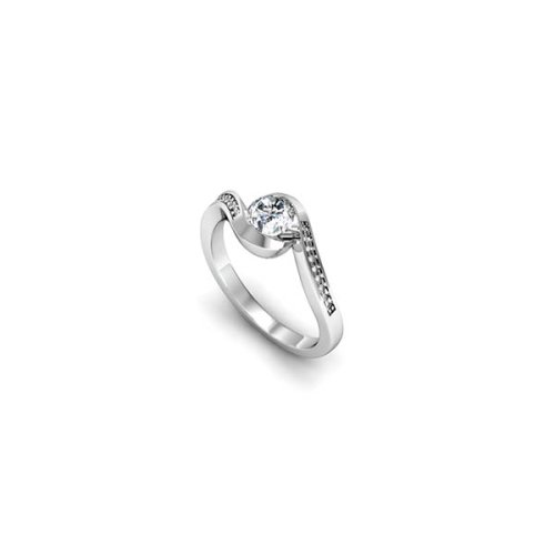 SPIRAL TWISTED DIAMOND ENGAGEMENT RING