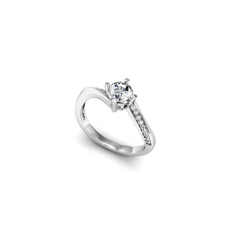 TWISTED SHANK DIAMOND ENGAGEMENT RING